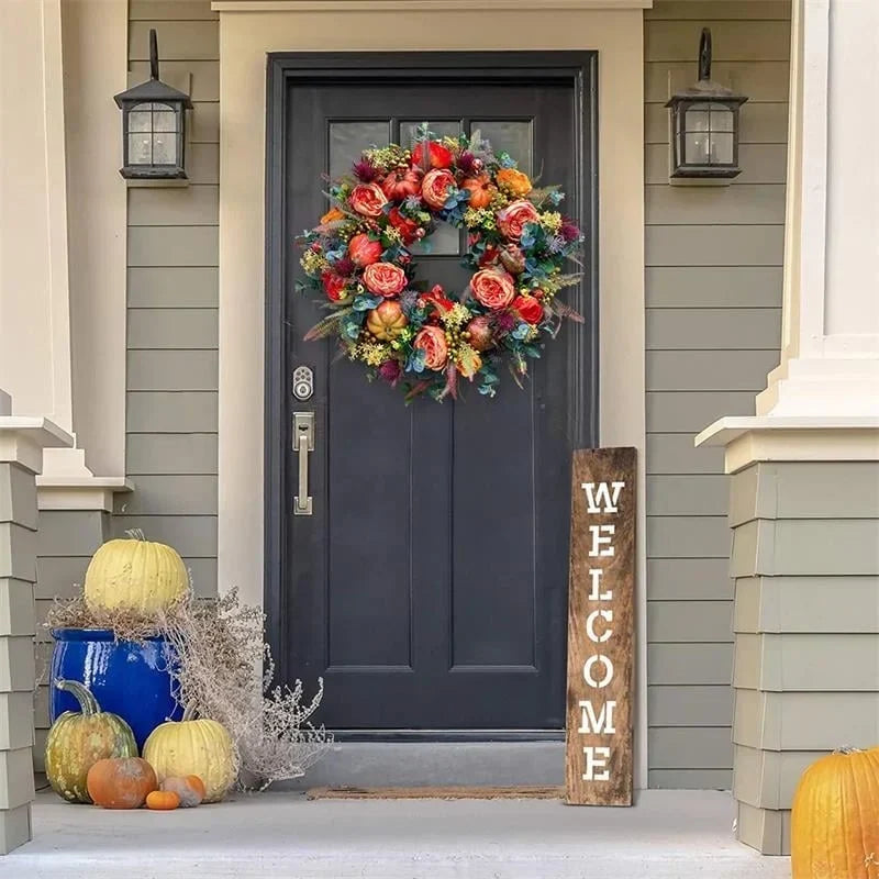 Handgefertigter Herbstkranz für Innen- und Außenbereiche