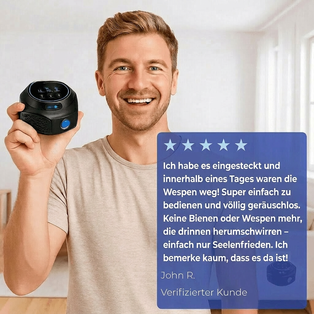 Ultraschall Wespen, Bienen & Mäuse Vertreiber | Schwarz oder Weiß | Steckdose | PestWave