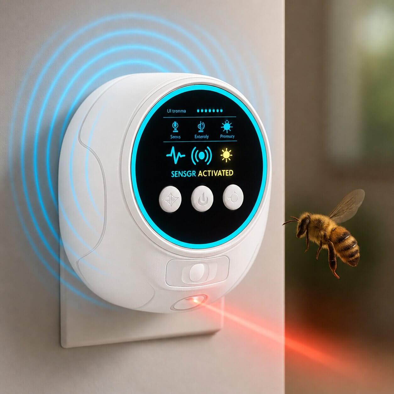 Ultraschall Wespen, Bienen & Mäuse Vertreiber | Schwarz oder Weiß | Steckdose | PestWave