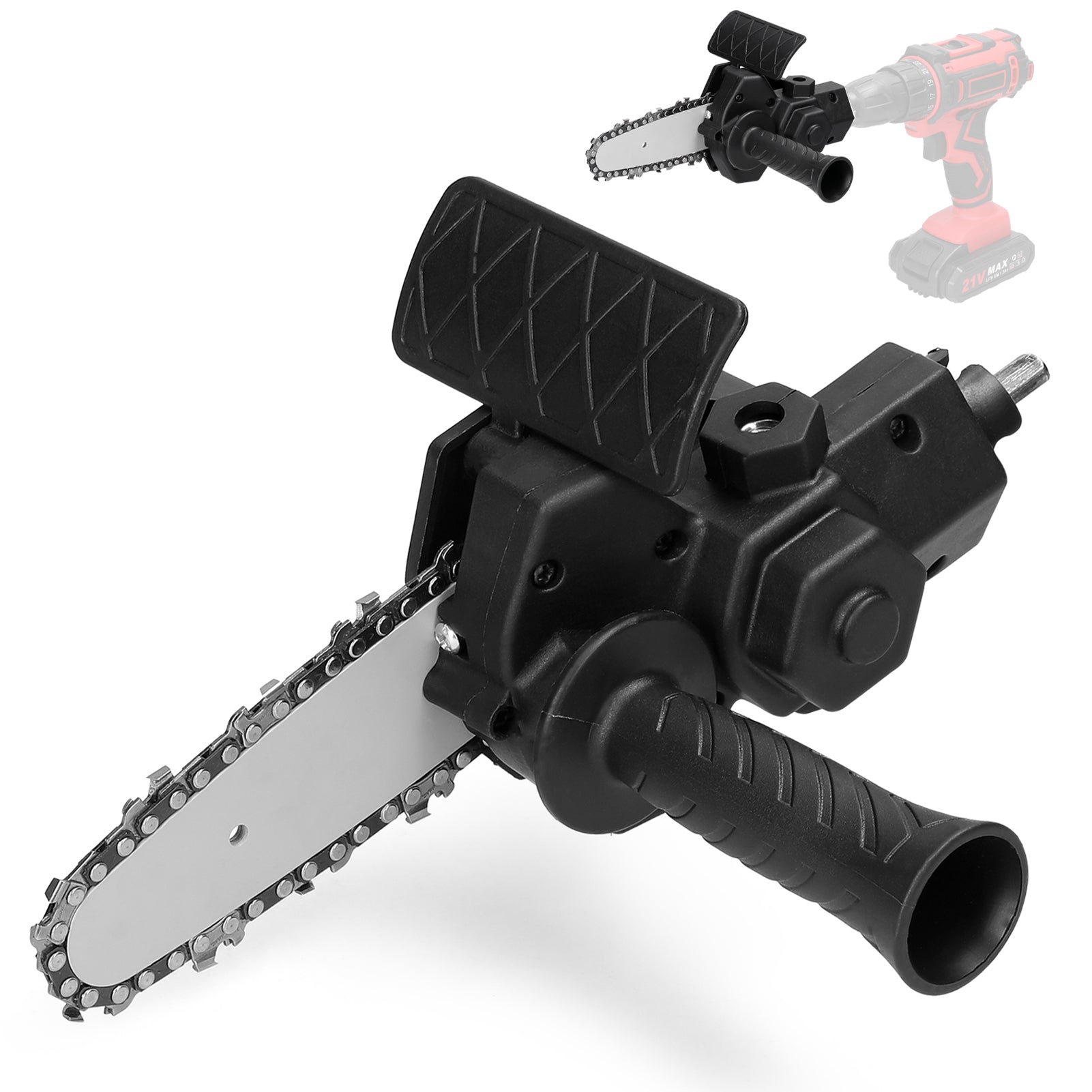 Universal-Kettensägen-Bohraufsatz | Für Bohrmaschine ab 2500 U/min | Wolframstahl-Kette | DrillSaw