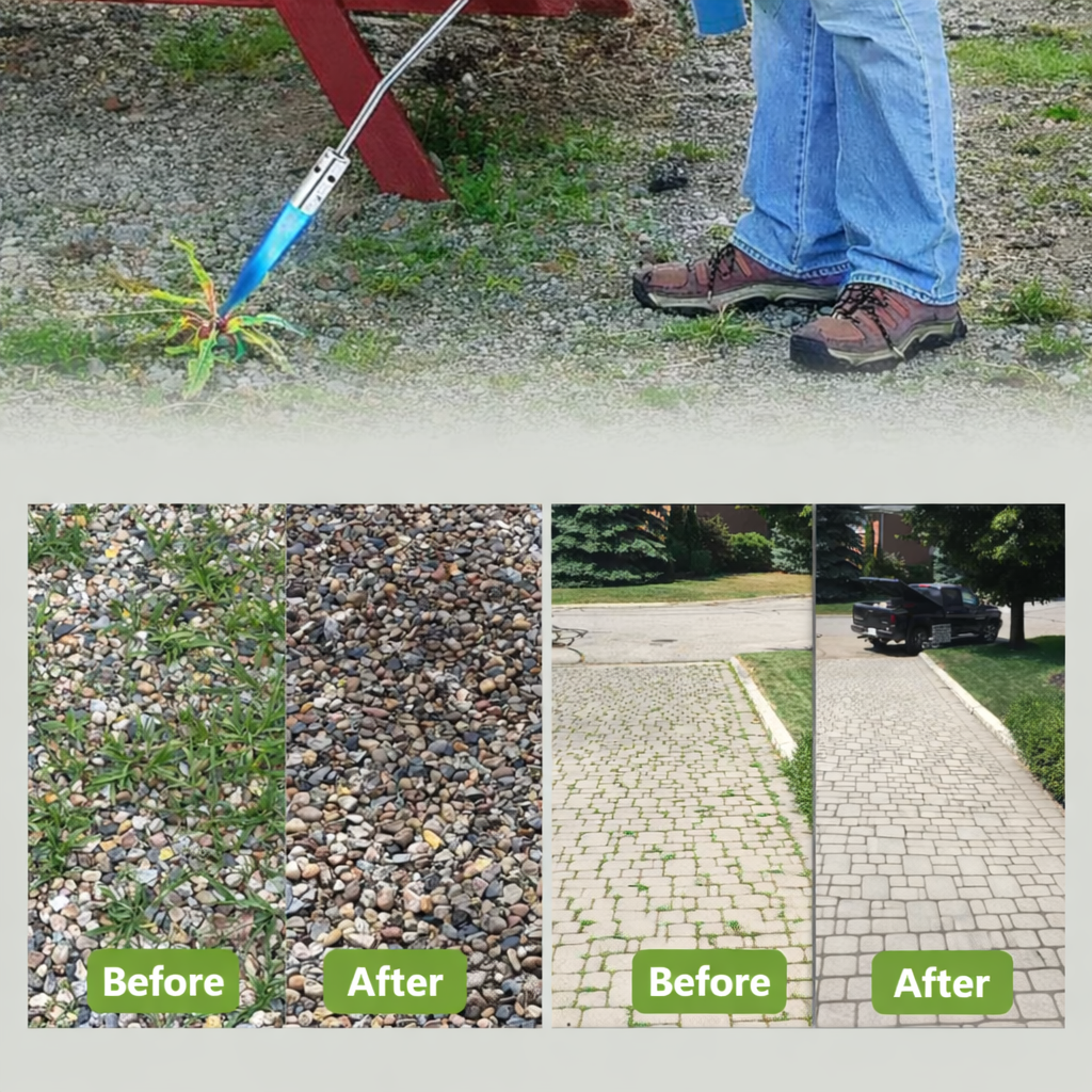 Unkrautbrenner | Chemiefreie Unkrautbekämpfung | Einstellbarer Flammenstab | Flammix