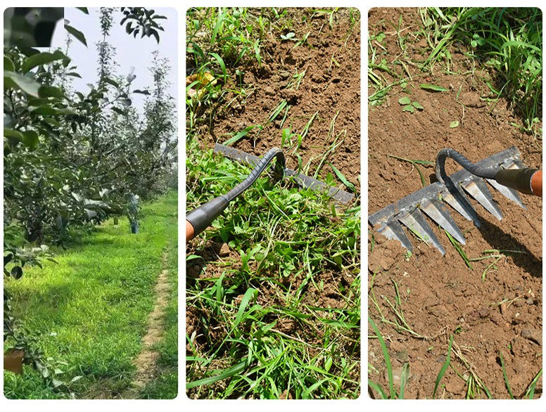 Unkrautschneider aus Eisen | Stahlharke | Bodenlockerung & Unkrautjäten | IronTine