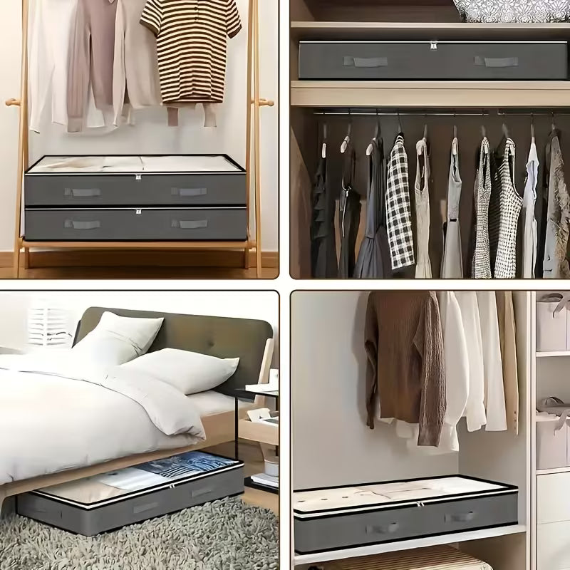 Torby do przechowywania pod łóżkiem | Składane oszczędzające miejsce | Przezroczysta pokrywa | SpaceNest