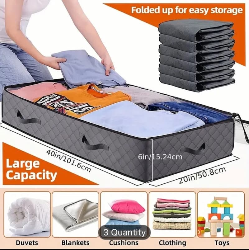 Torby do przechowywania pod łóżkiem | Składane oszczędzające miejsce | Przezroczysta pokrywa | SpaceNest