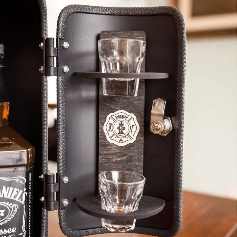 Minibar a forma di estintore | Bar richiudibile a chiave | Nascondiglio originale per bevande | FireBar