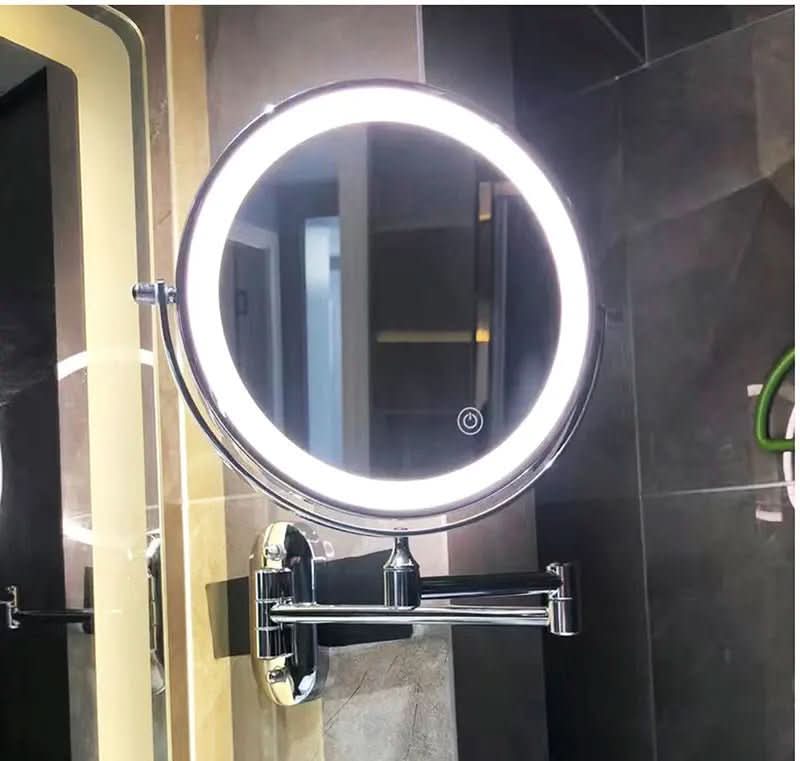 Vergrößerungsspiegel LED Wandmontage | Stufenlose Helligkeit | Wiederaufladbar | Lumirex