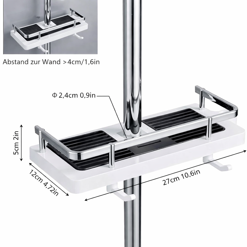 Verstellbar | Bohrfrei | Rostfrei Edelstahl | ShowerFlex