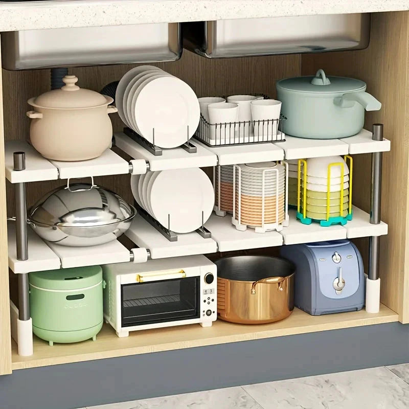 Verstellbares Unterschrank-Regal | Breite flexibel einstellbar | Schnell zu Installieren | SinkSmart