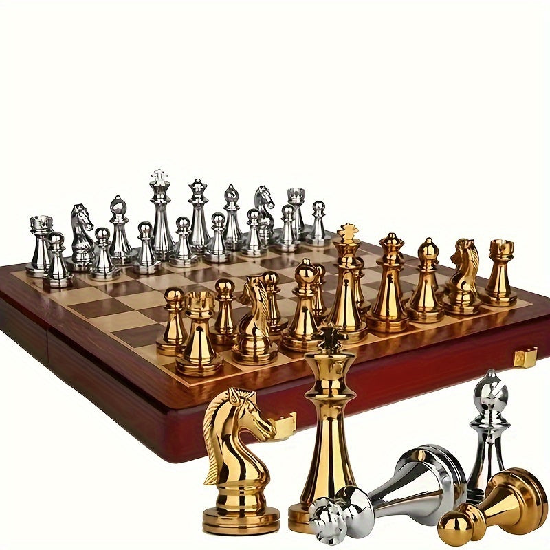 Vintage Schachspiel Set | Figuren in Gold- & Silberoptik | Als Geschenk & Deko | RoyalMate