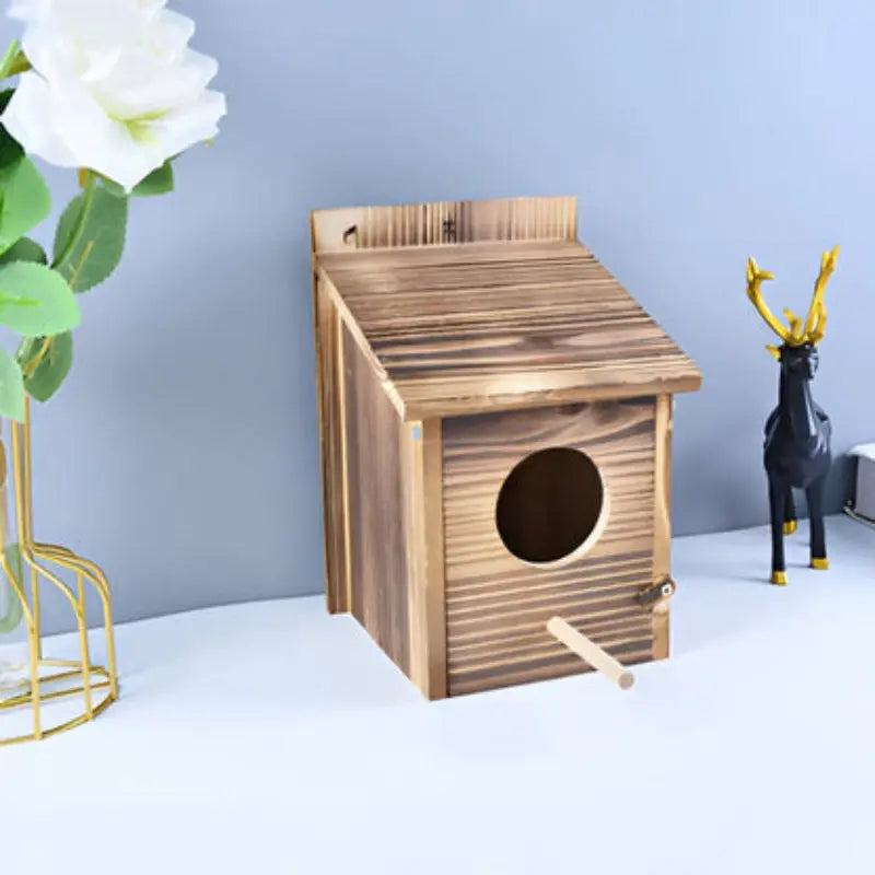 Vogelhaus | Einfacher Holzkasten | Für den Garten, den Balkon oder das Wohnzimmer | NaturHafen