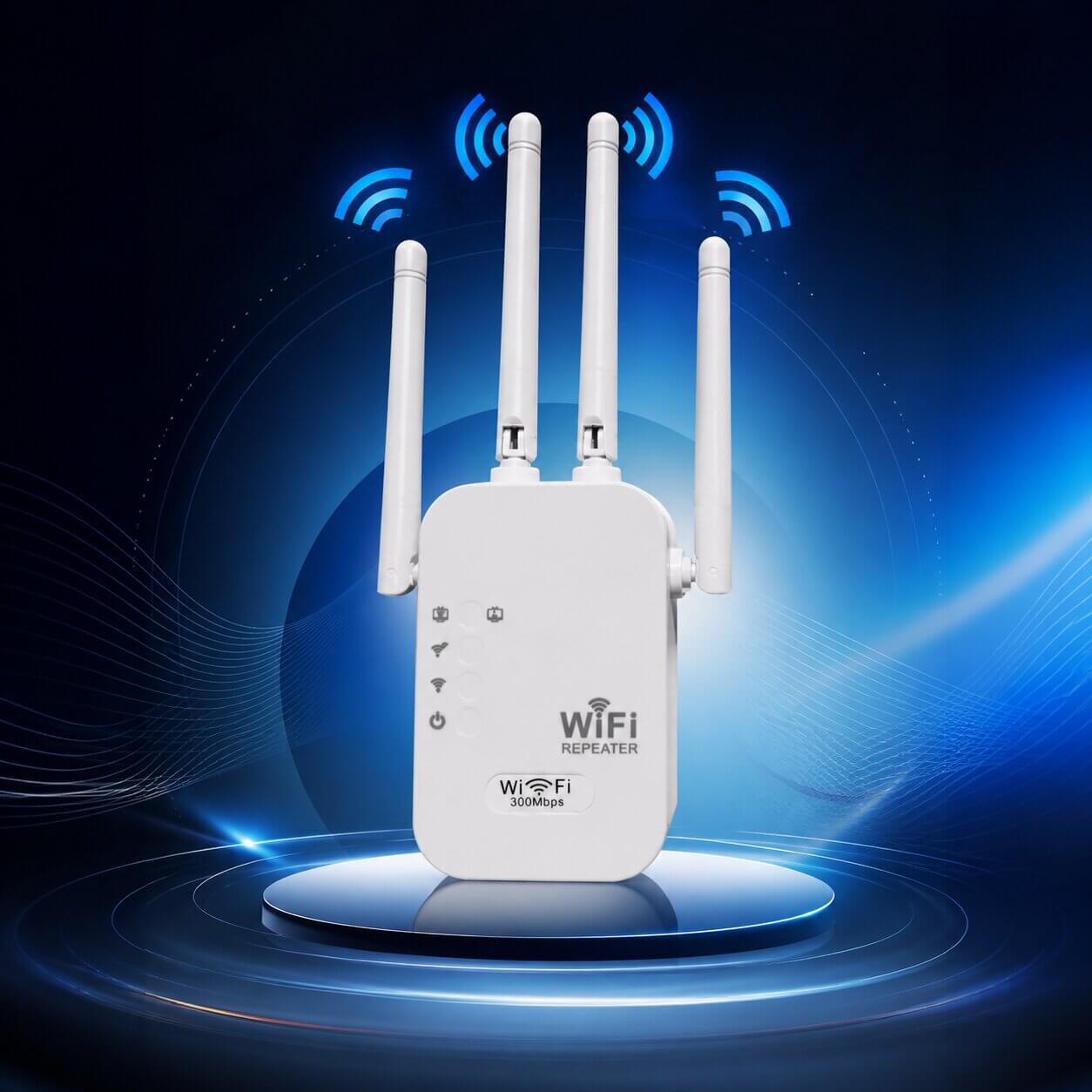 WLAN-Repeater | Dual-Band mit 4 Antennen | Erweitert die WLAN-Reichweite | RangeBoost