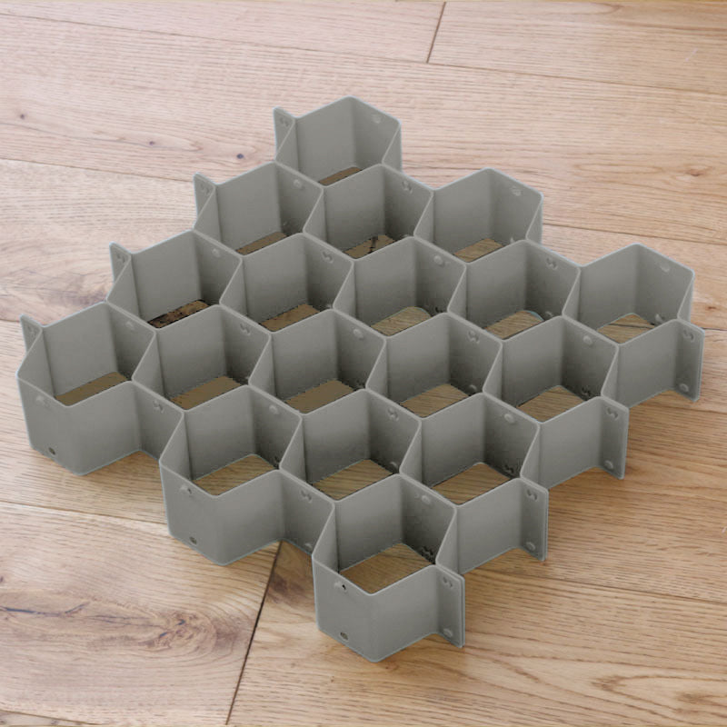 Wabenförmige Schubladenteiler-Organisation | Steckbares PP-Kunststoff System | Flexibel für Kleidung & Büro | Hivesort