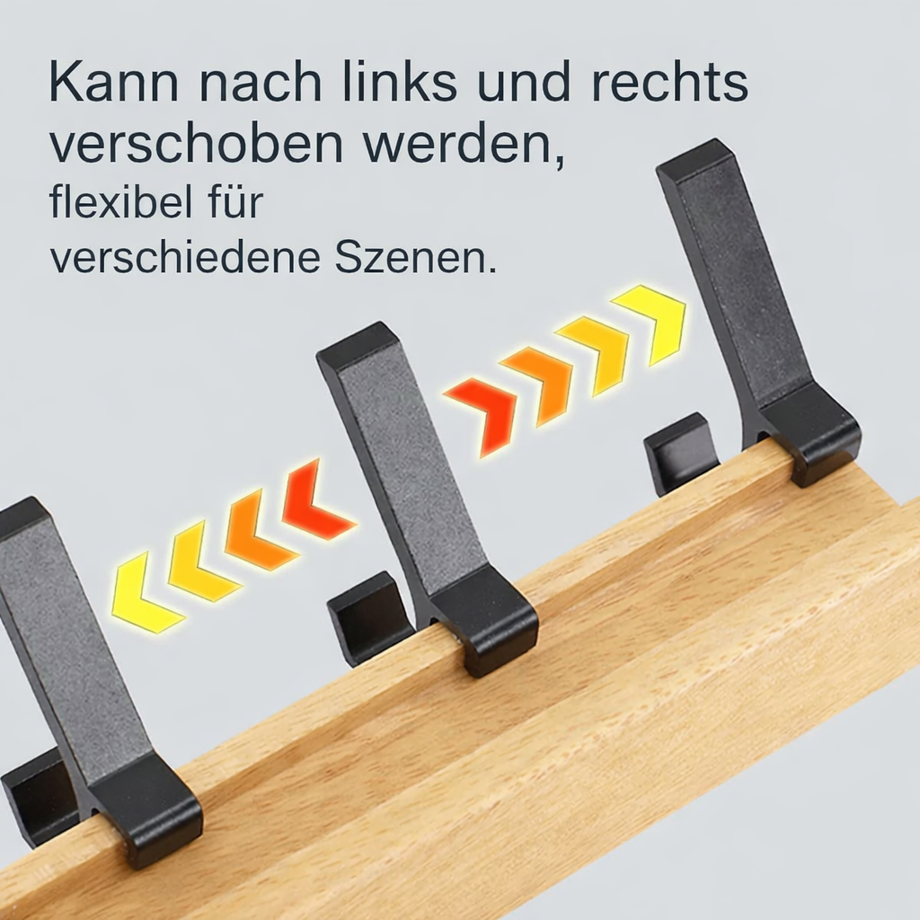 Wandgarderobe mit beweglichen doppelhaken | Platzsparende Organisation | Bewegliche Doppelhaken | Nordivo
