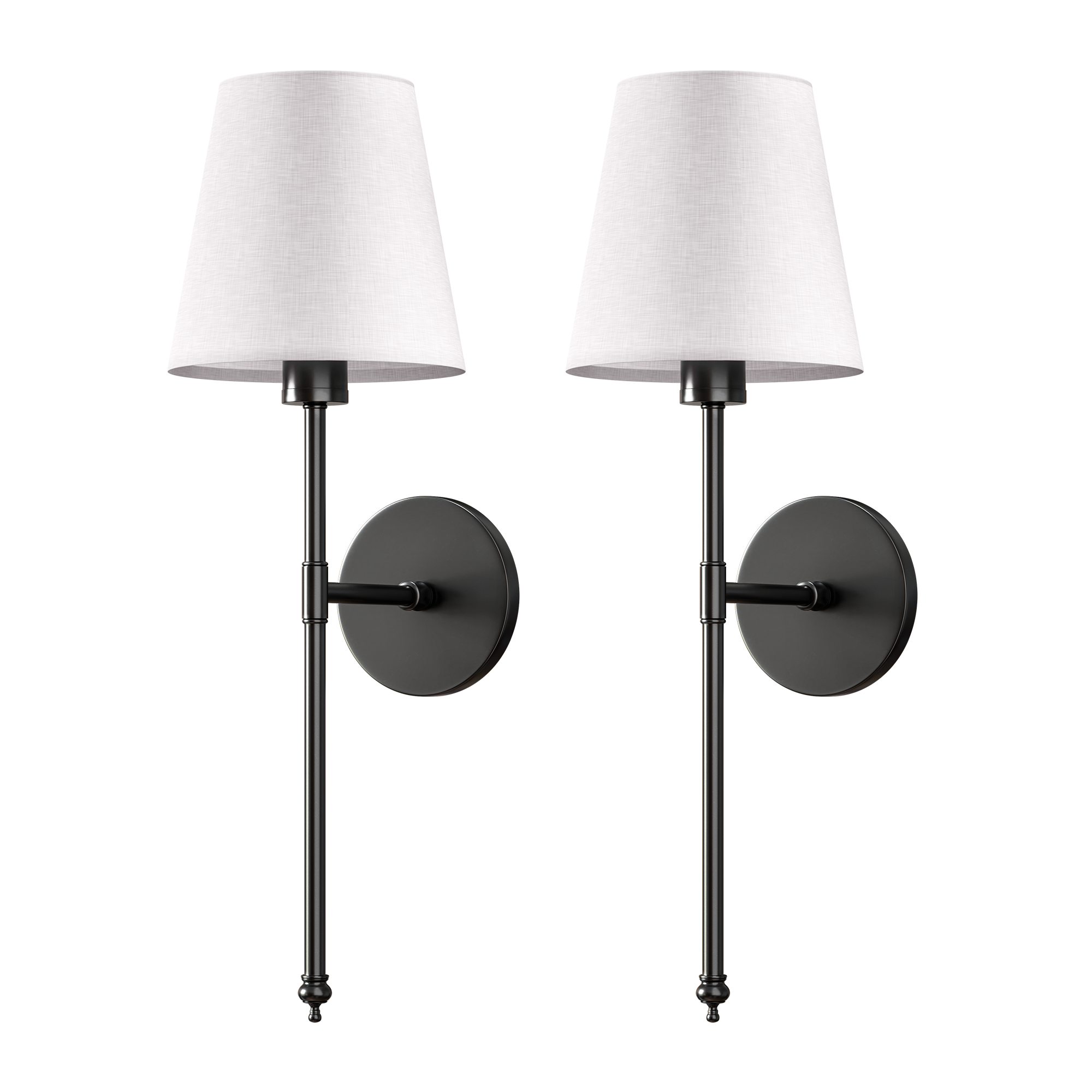 Wandleuchte| 3M-Klebemontage | Stoffschirm | 2er-Set | LumiStick Duo
