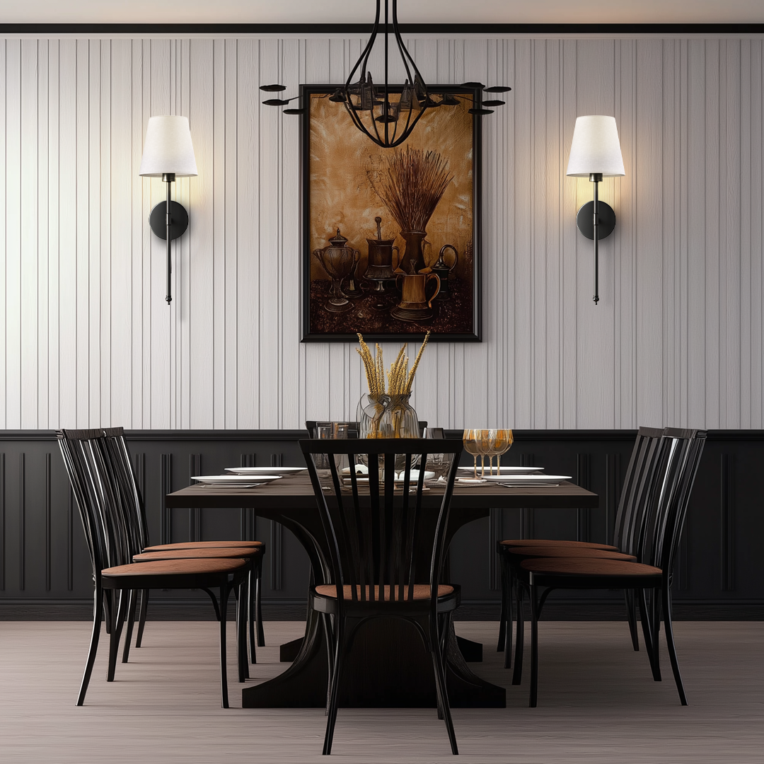 Wandleuchte| 3M-Klebemontage | Stoffschirm | 2er-Set | LumiStick Duo