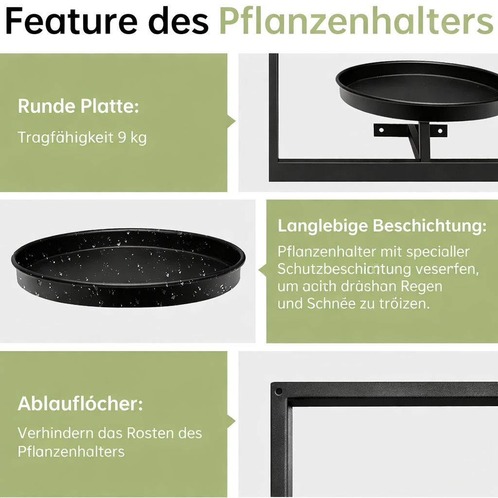 Wandpflanzenhalter | Modernes Metall-Design | Multifunktional & Platzsparend | WallBloom