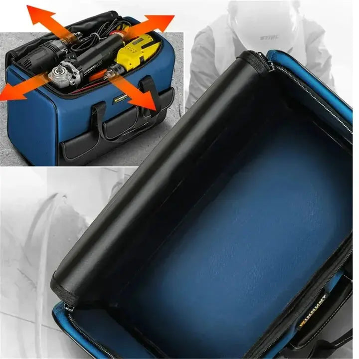 Werkzeugtasche mit Fächern | Wasserdichtes Oxford-Gewebe | Steht Von Selbst | WerkPro