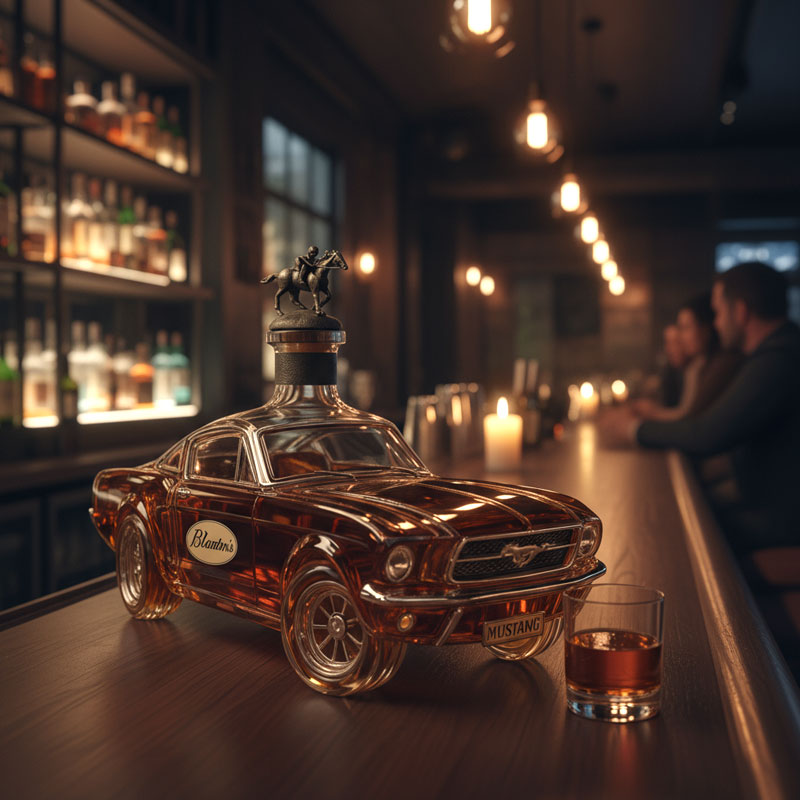 Whiskyflasche | Mustang-Whiskeykaraffe | Detailreiche Glasform | BarRacer