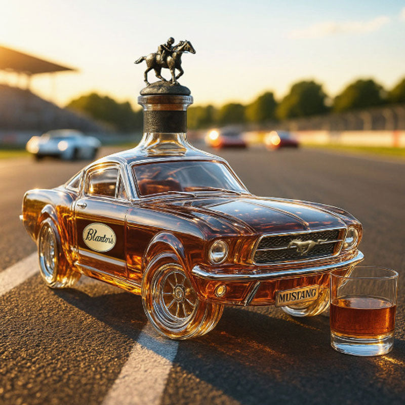 Whiskyflasche | Mustang-Whiskeykaraffe | Detailreiche Glasform | BarRacer