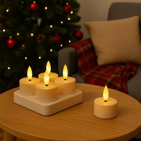 Wiederaufladbare flammenlose Kerzen | Mit Fernbedienung & Timer | USB-Aufladbar | FlameFree
