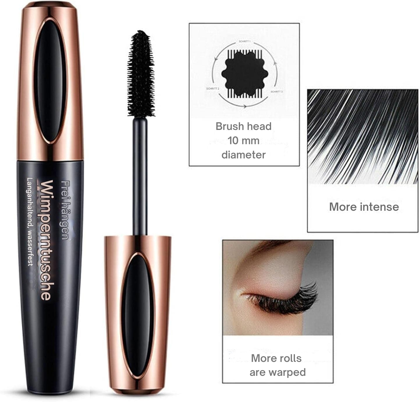 Wimperntusche | Wimpernmascara 5D | Längerer & Voluminöser Look | Lashora