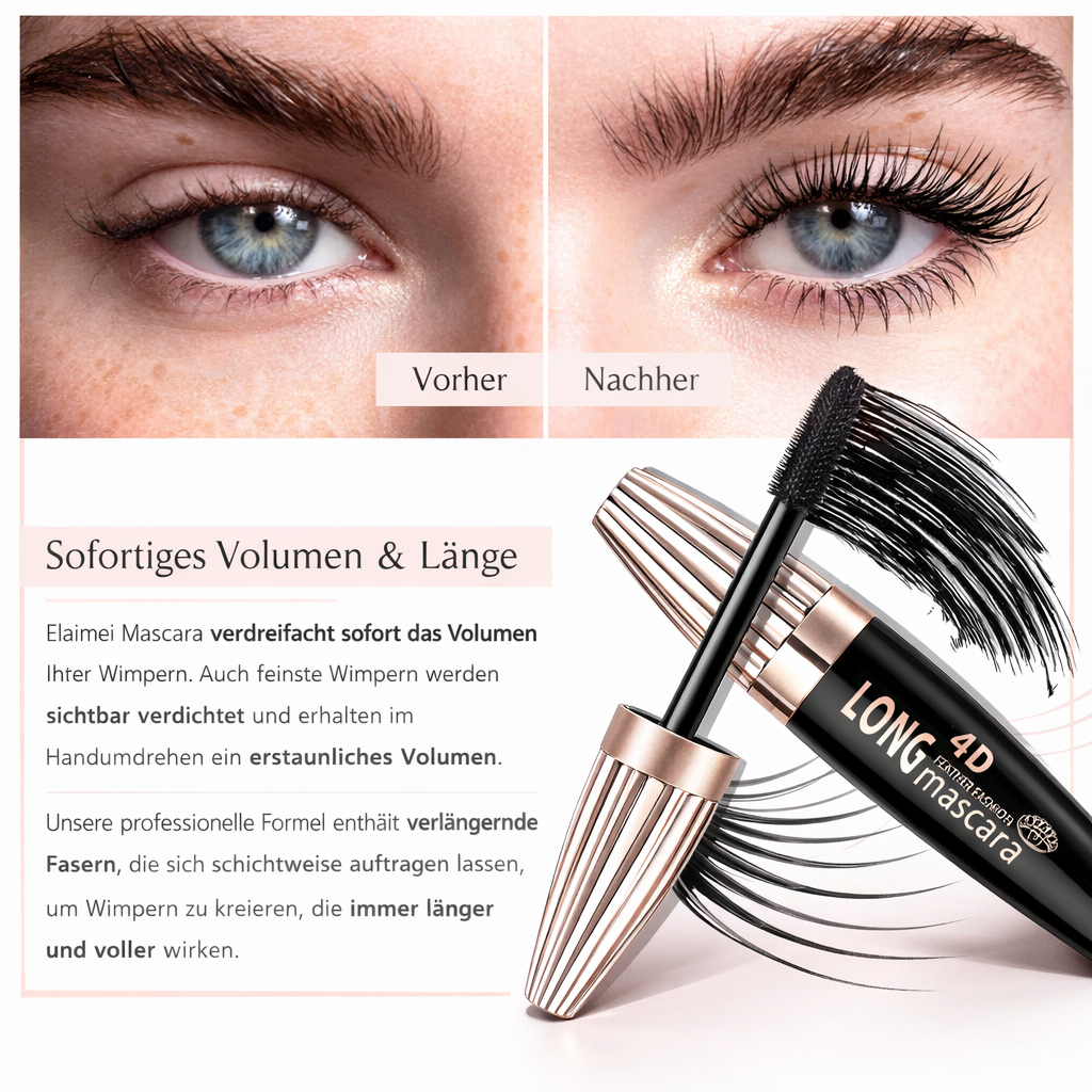Wimpernverlängerung Mascara | Sofort mehr Länge & Volumen | Faser-Formel | BushaLash