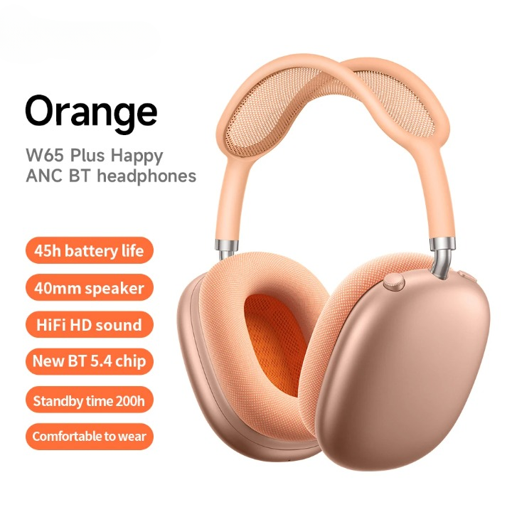 Wireless Headphones | Bluetooth-Kopfhörer Over-Ear ANC W65 Plus | 45 Std. Akkulaufzeit | Wavora