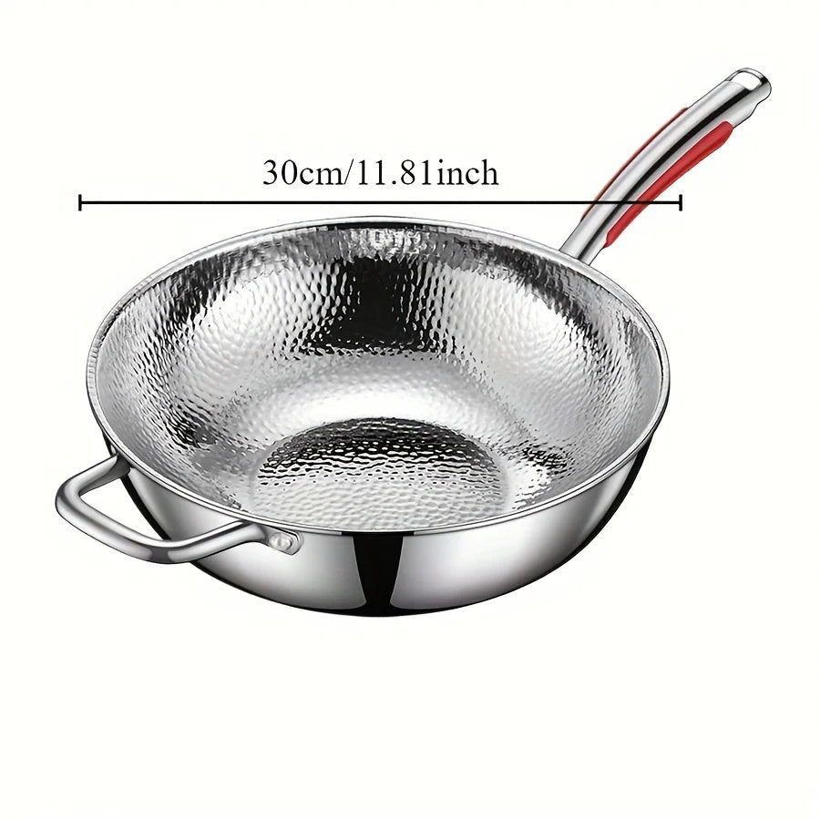 Wok Titan 30 cm Runder Boden | Induktion | Unbeschichtet & Antihaft | Forgea