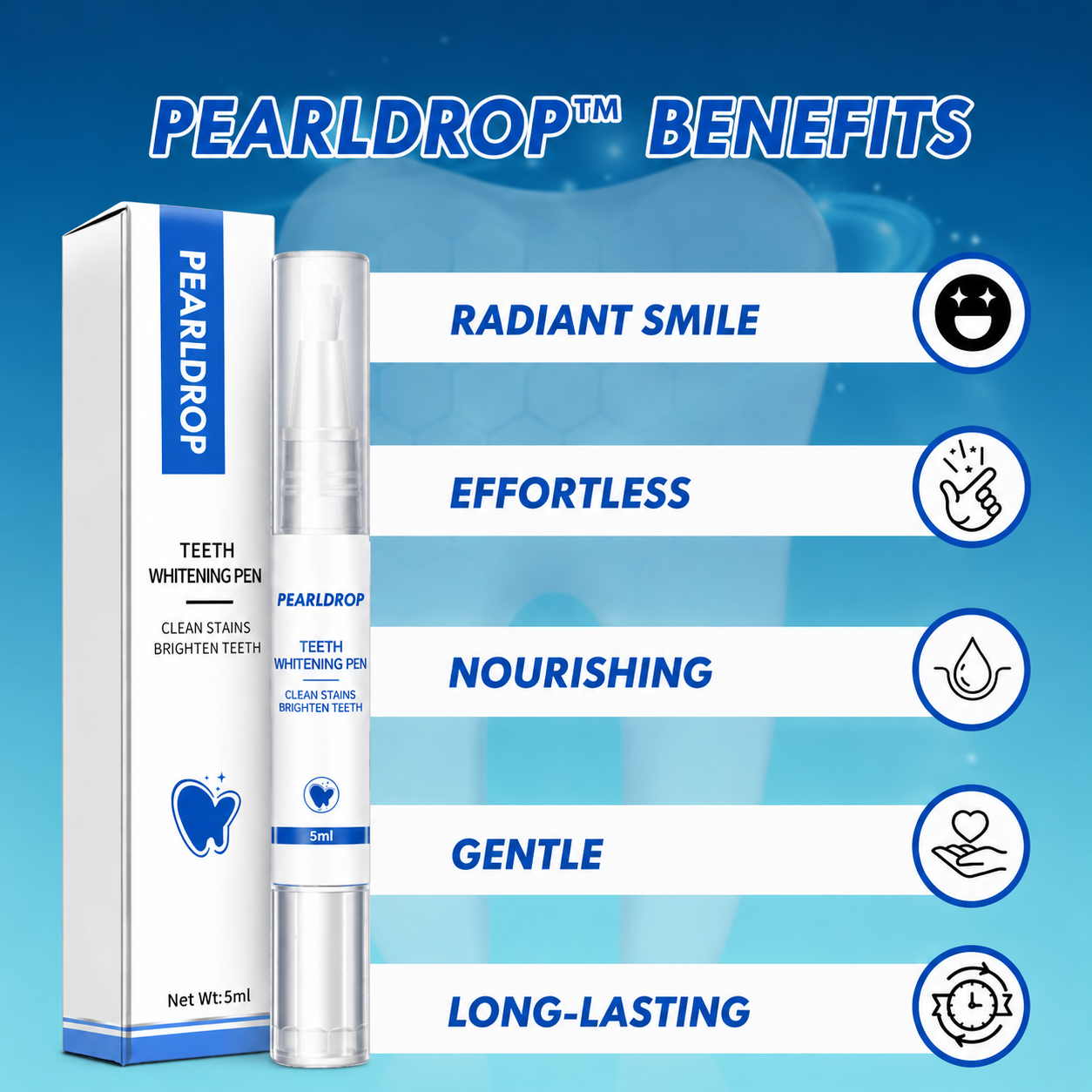 Zahnaufhellung Whitening-Stift 5 | Schonende Peroxid-Formel | Alle Zahntypen | PearlDrop