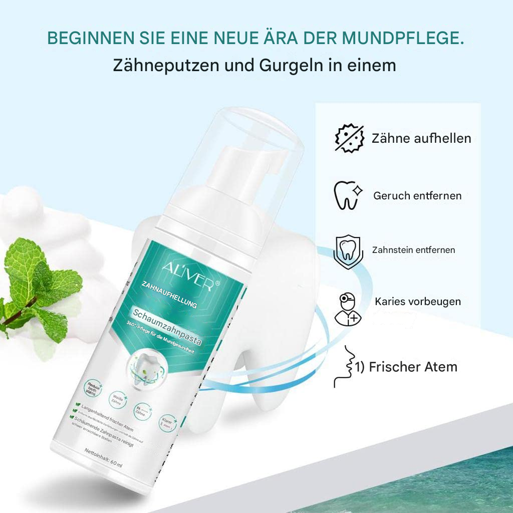 Zahnaufhellung | Zahnweiß Schaumzahnpasta | Entfernt Flecken | JustWhite