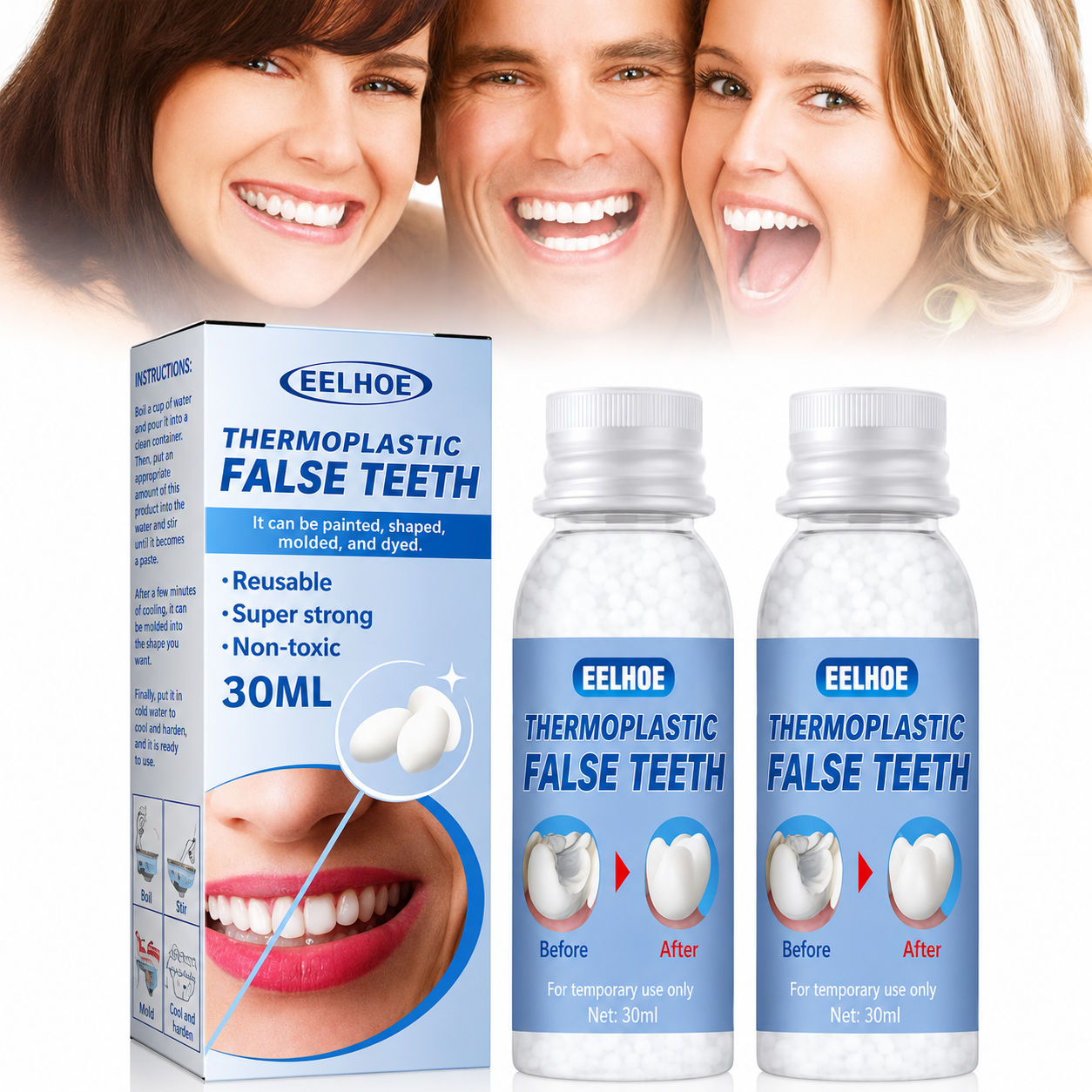 Zahnpflege | Zahnreparatur-Set | Sofortige Füllung von Zahnlücken | ToothPerfect