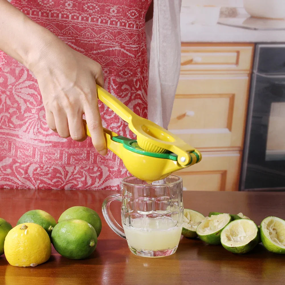 Zitronenpresse Zitruspresse Aluminium | 2-in-1 Handpresse für Zitrone und Limette | Spülmaschinenfest, ohne Strom 2