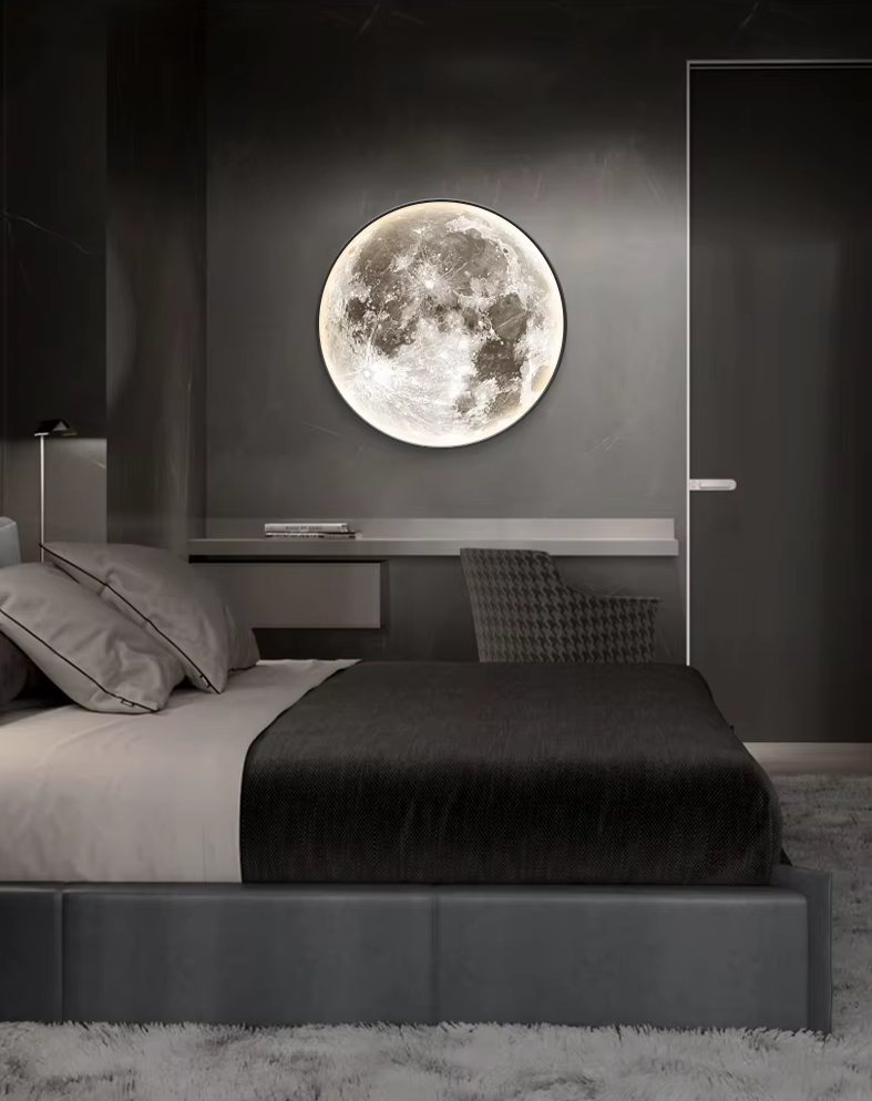 LED-Wandleuchte Mondform 24-80 cm | Realistisches Mondoberflächenmuster | Warmweiss, Kaltweiss, Neutralweiss für Zuhause 7