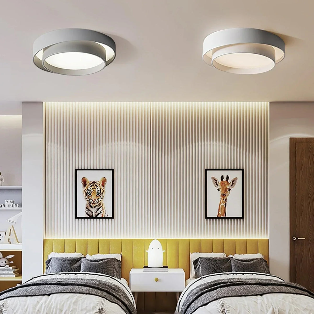 LED Deckenleuchte Metall Ø 40/50/60 cm | Schwarz, Weiss, Grau | Dimmbar per Fernbedienung, Kalt- oder Warmweiss 14