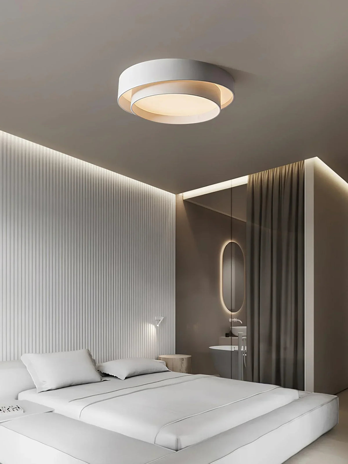 LED Deckenleuchte Metall Ø 40/50/60 cm | Schwarz, Weiss, Grau | Dimmbar per Fernbedienung, Kalt- oder Warmweiss 15