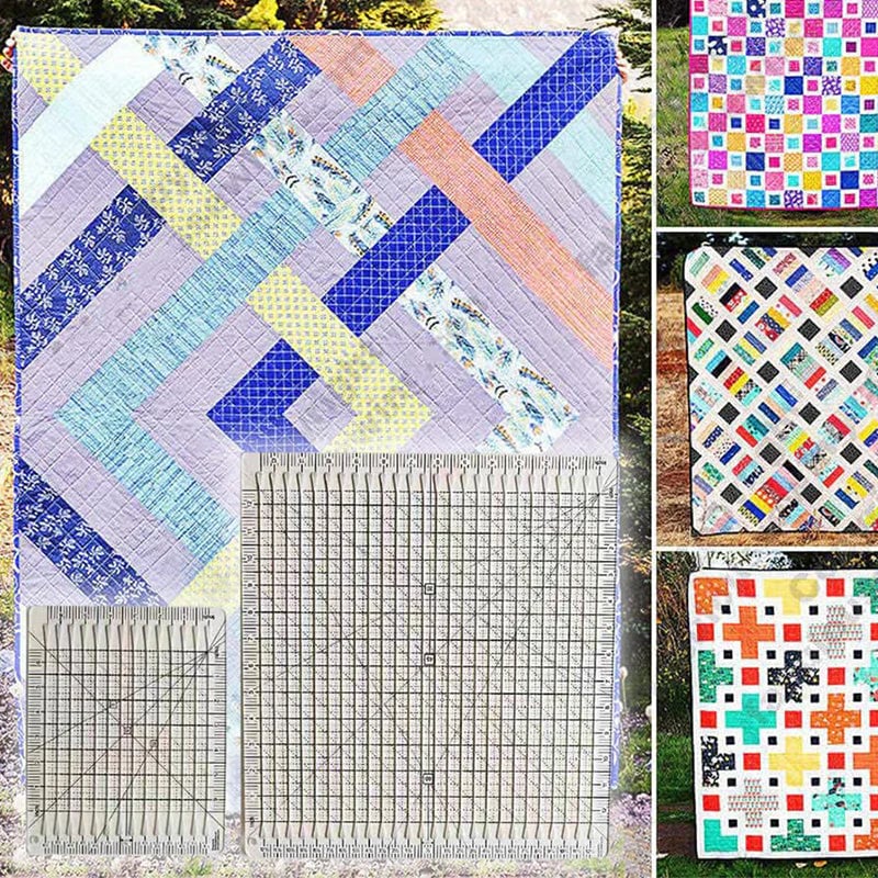 Sada 5 v 1 pravítek na patchwork | Rovné řezy a úhly | Protiskluzové | QuiltLine