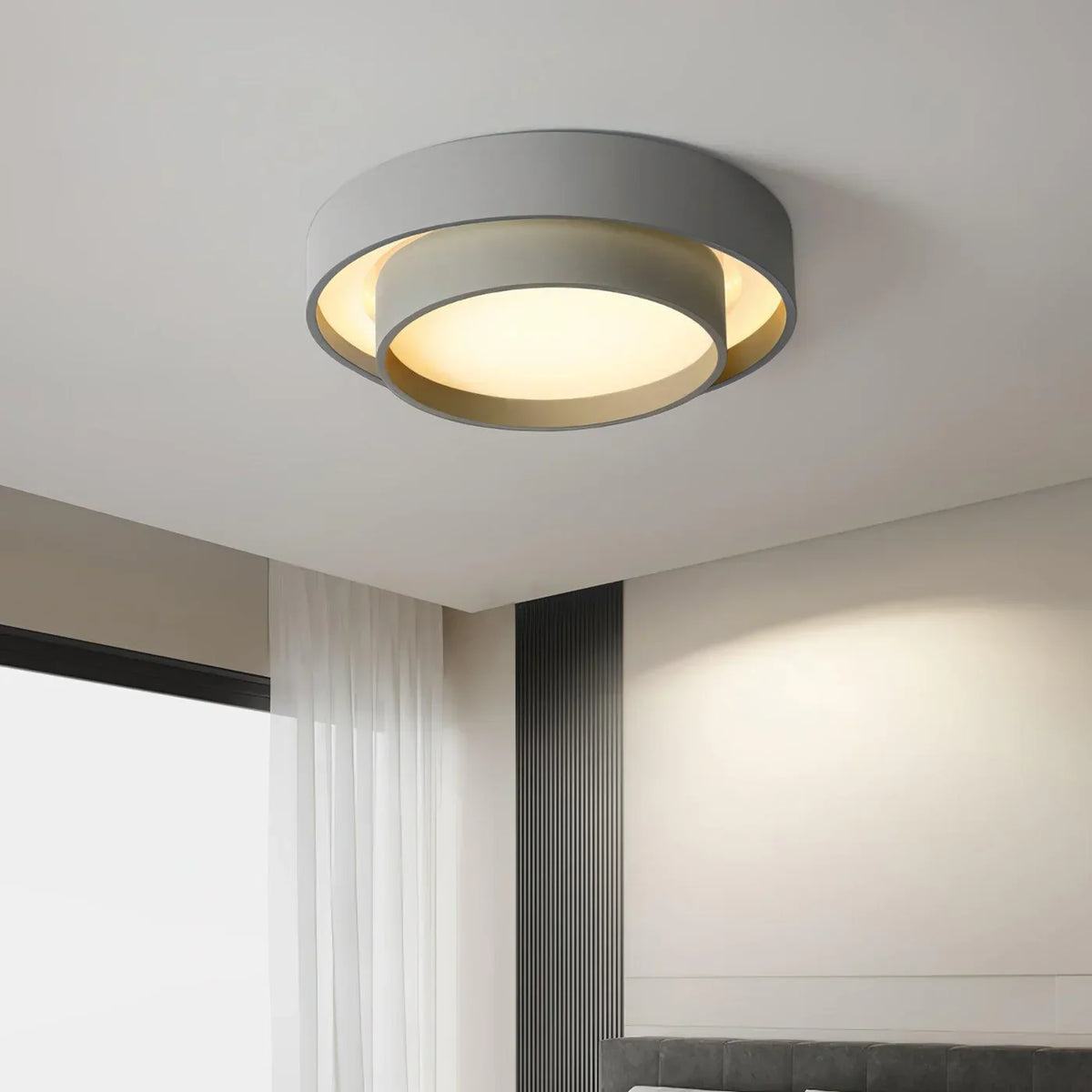 LED Deckenleuchte Metall Ø 40/50/60 cm | Schwarz, Weiss, Grau | Dimmbar per Fernbedienung, Kalt- oder Warmweiss 30