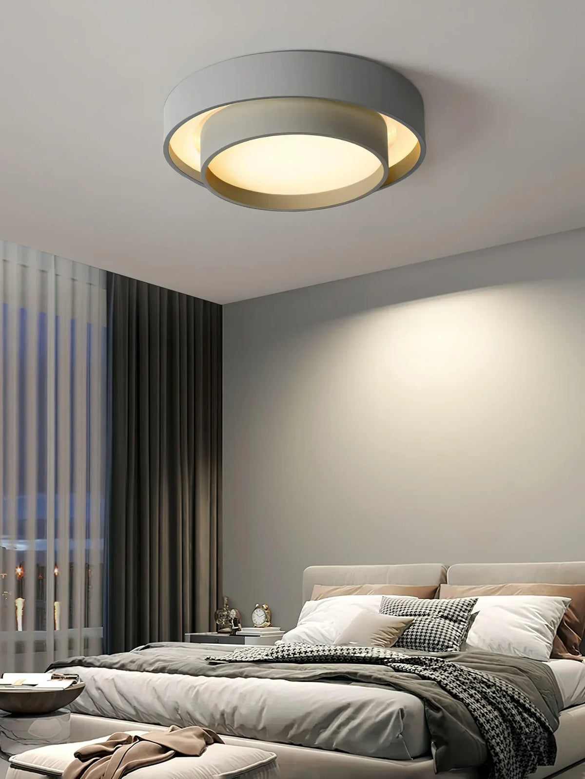 LED Deckenleuchte Metall Ø 40/50/60 cm | Schwarz, Weiss, Grau | Dimmbar per Fernbedienung, Kalt- oder Warmweiss 5
