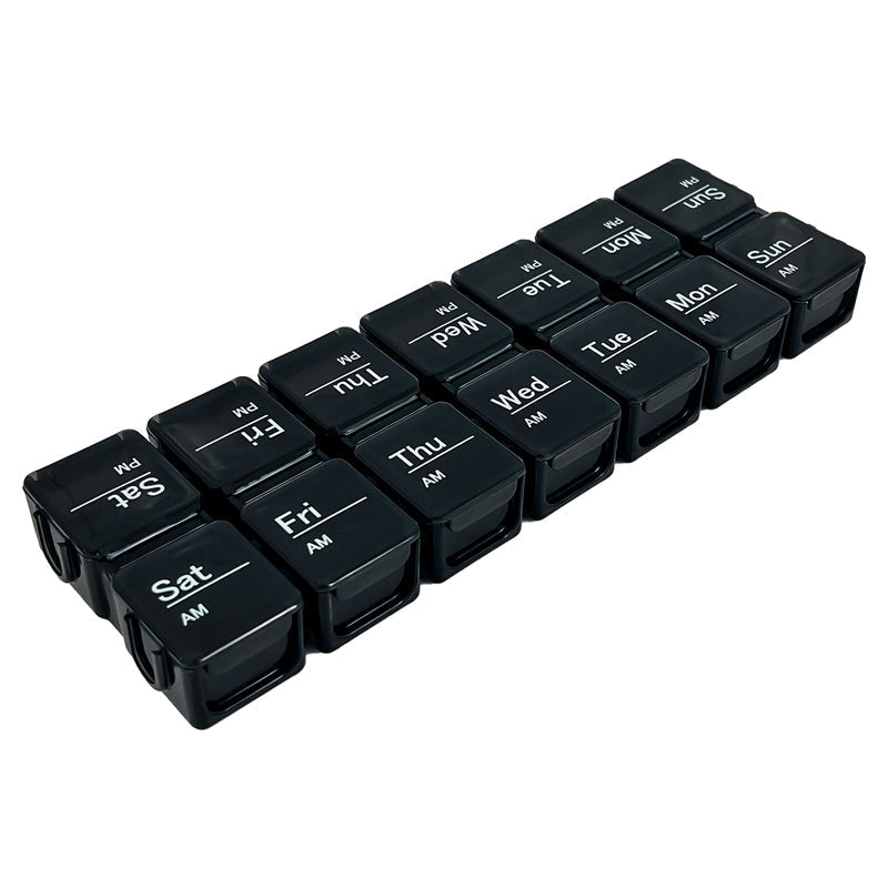 Organizador eletrónico semanal de comprimidos | 4 alarmes | Compartimentos modulares em plástico | MediSort