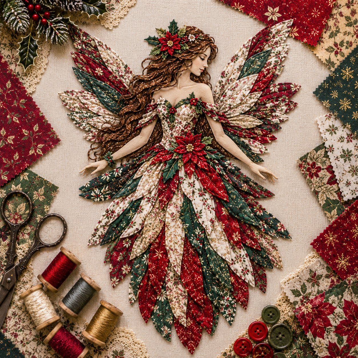 Sada Feen Patchwork DIY | Víla z květinových látek | Začátečnicky přátelská sada pro tvoření | PatchBloom