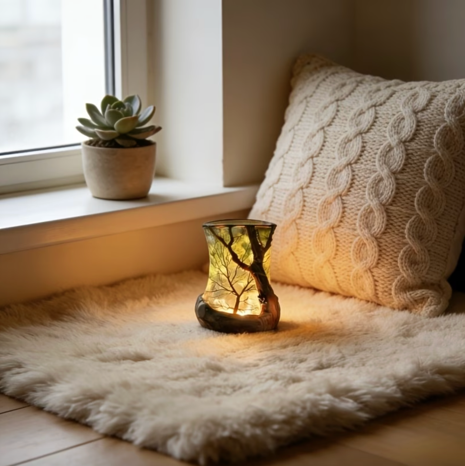 Lesní ambientní lampa | Motiv stromu | Útulná dekorace | ForestGlow