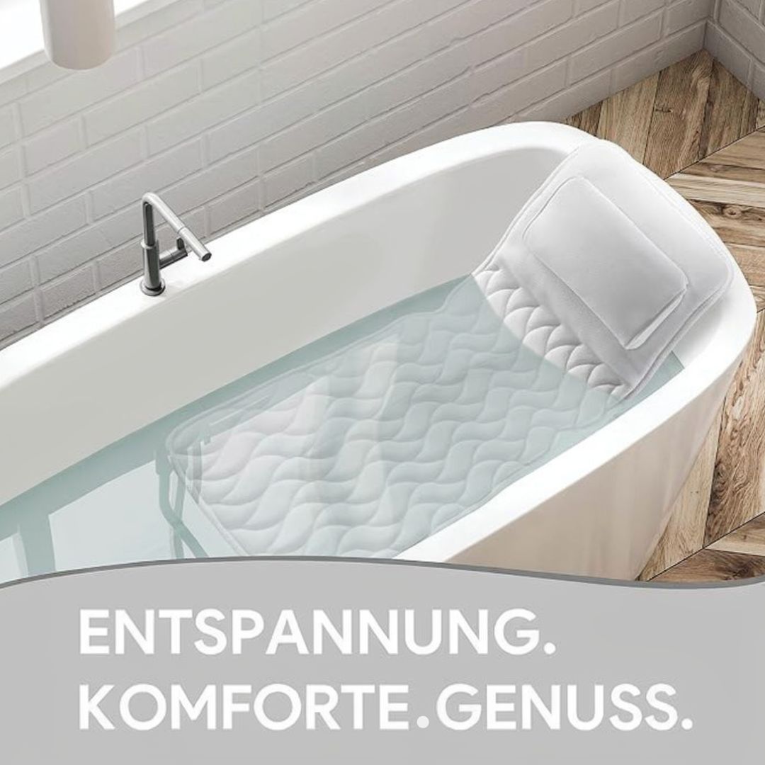 Ergonomisches Badewannenkissen mit Saugnäpfen | Atmungsaktives Mesh, rutschfest | Für entspannte Bäder ohne Nachrutschen 3