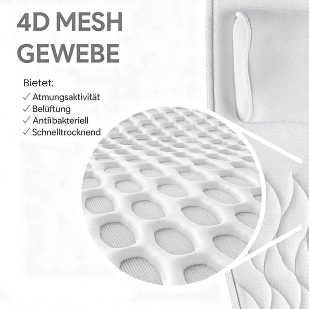 Ergonomisches Badewannenkissen mit Saugnäpfen | Atmungsaktives Mesh, rutschfest | Für entspannte Bäder ohne Nachrutschen 7