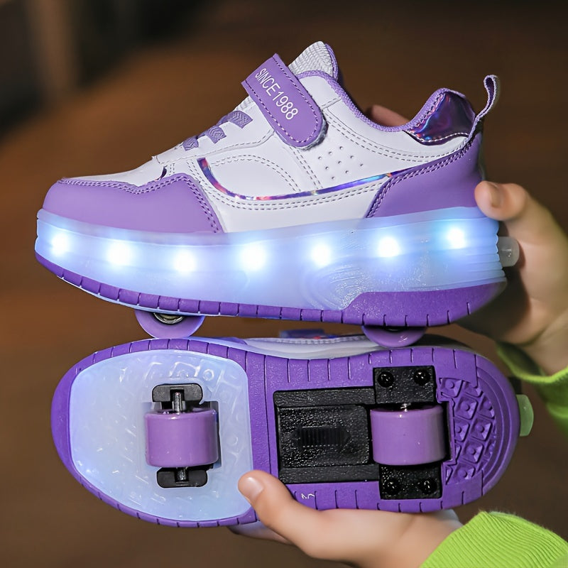 Roller sneakers for children | LED sole | Retractable wheels | RollFlash