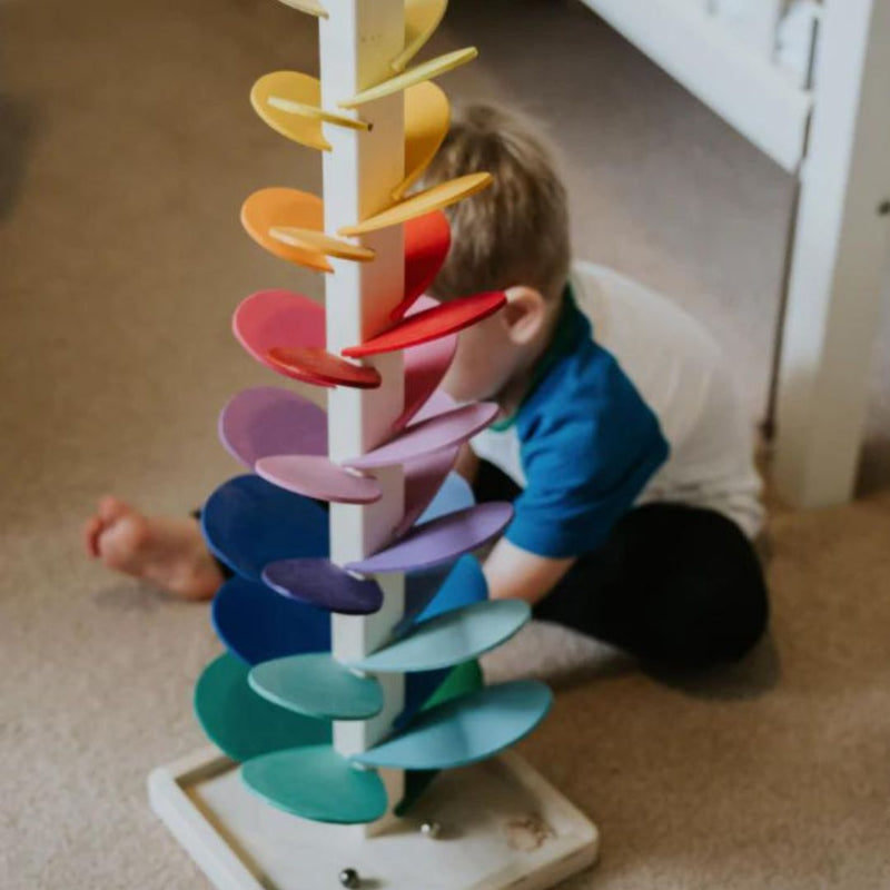 Regnbue-marmortårn | Montessori-læringslegetøj | med farve- og lydeffekt | Tumblewood