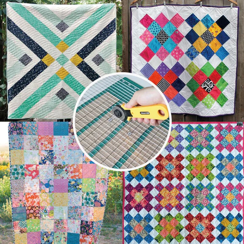 Sada 5 v 1 pravítek na patchwork | Rovné řezy a úhly | Protiskluzové | QuiltLine