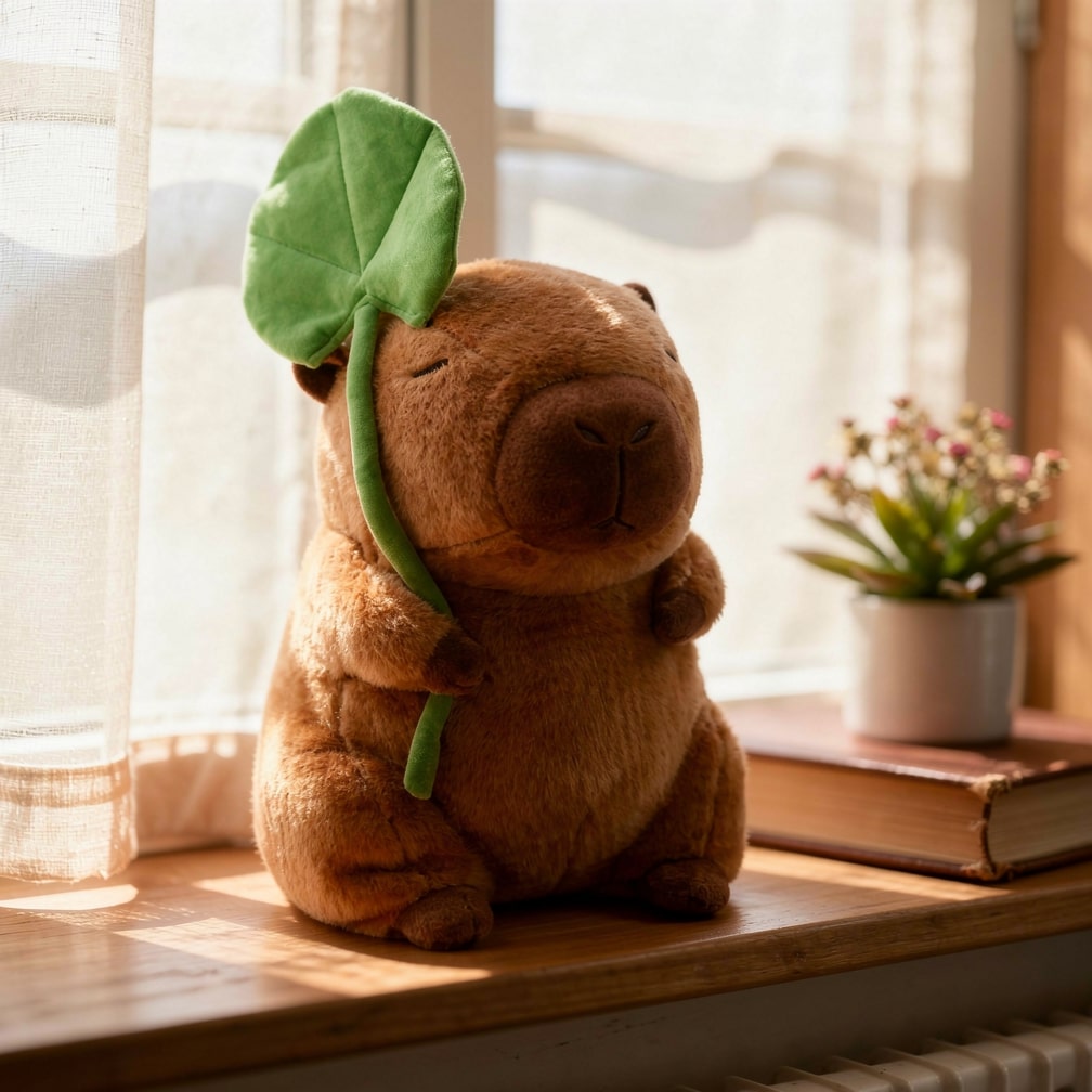 Capybara Kuscheltier Plüsch | Weiches Plüschmaterial für gemütliche Kuschelmomente | Ideal als Geschenk und Deko für Zuhause 7