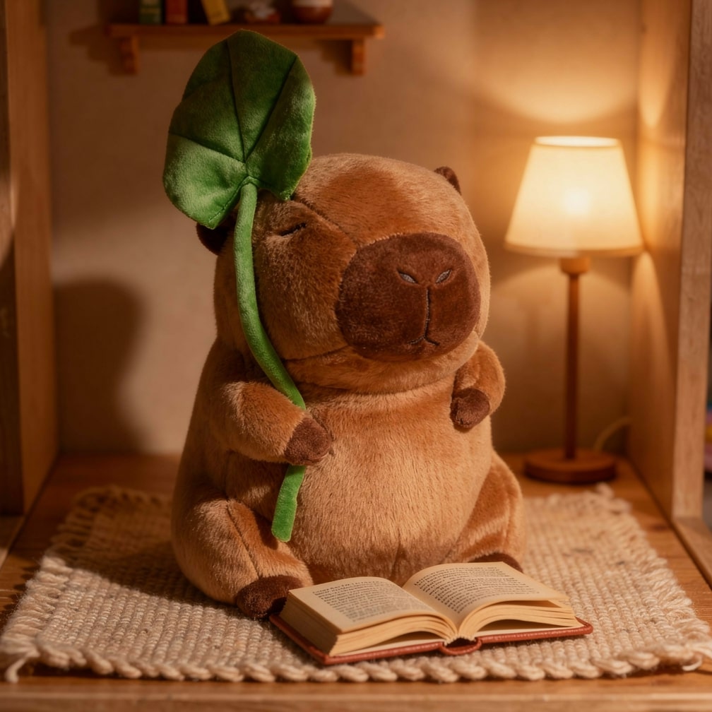 Capybara Kuscheltier Plüsch | Weiches Plüschmaterial für gemütliche Kuschelmomente | Ideal als Geschenk und Deko für Zuhause 3