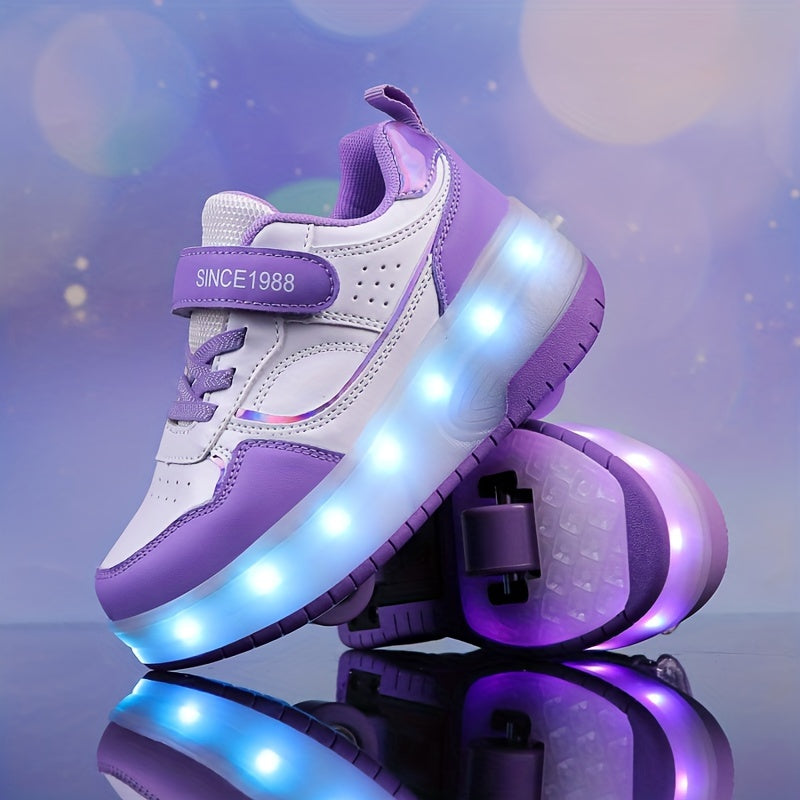 Roller sneakers for children | LED sole | Retractable wheels | RollFlash