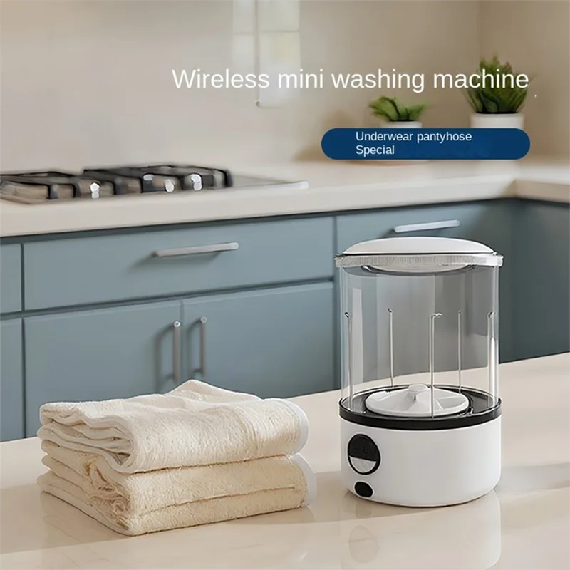 Bærbar mini-rejsevaskemaskine | Trådløs og fuldautomatisk | Med 2000 mAh batteri | PocketWash